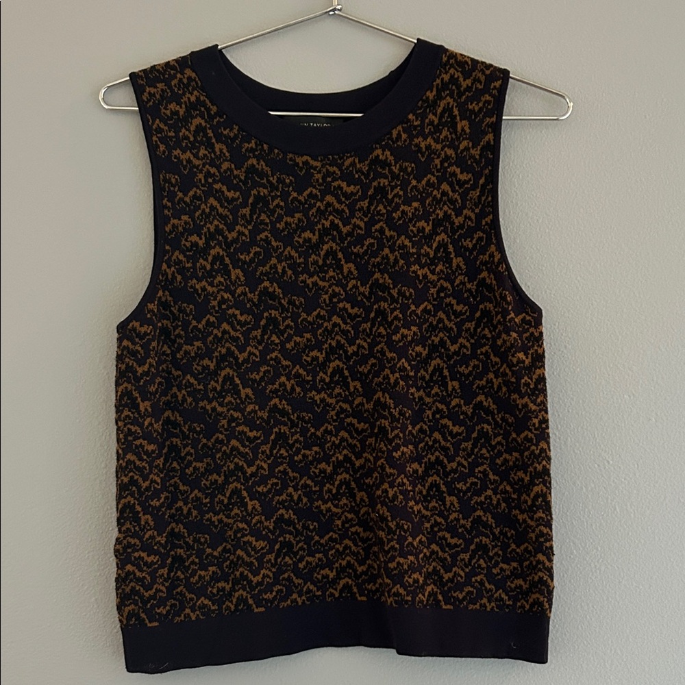 Ann Taylor Navy Blue and Brown top